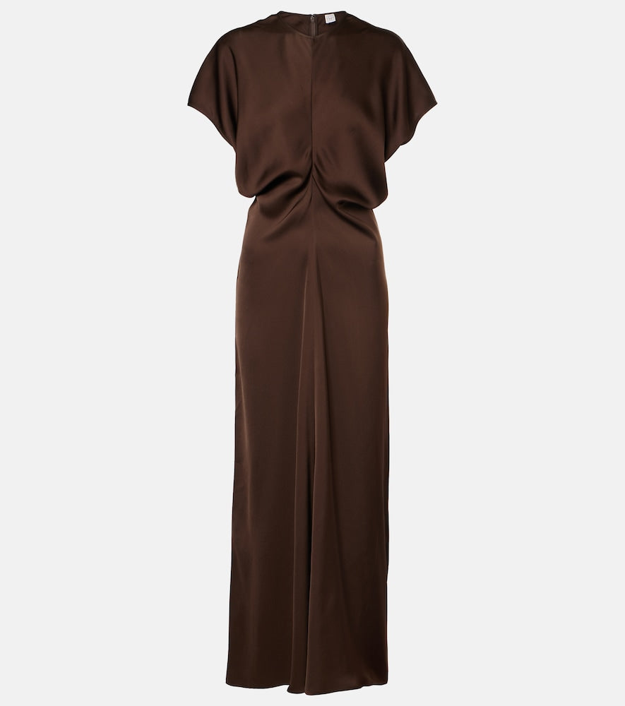 Toteme Draped satin maxi dress. 图腾垂褶缎面长裙