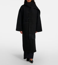 Toteme Embroidered wool-blend scarf coat