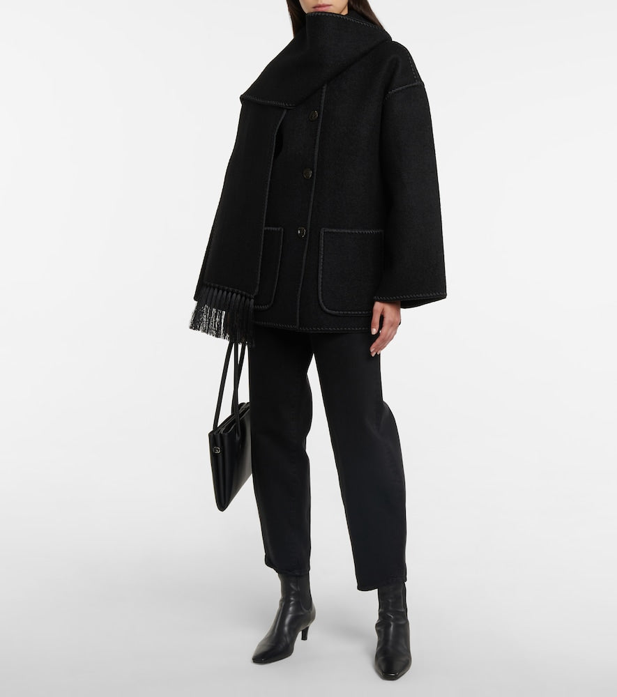 Toteme Embroidered wool-blend scarf jacket