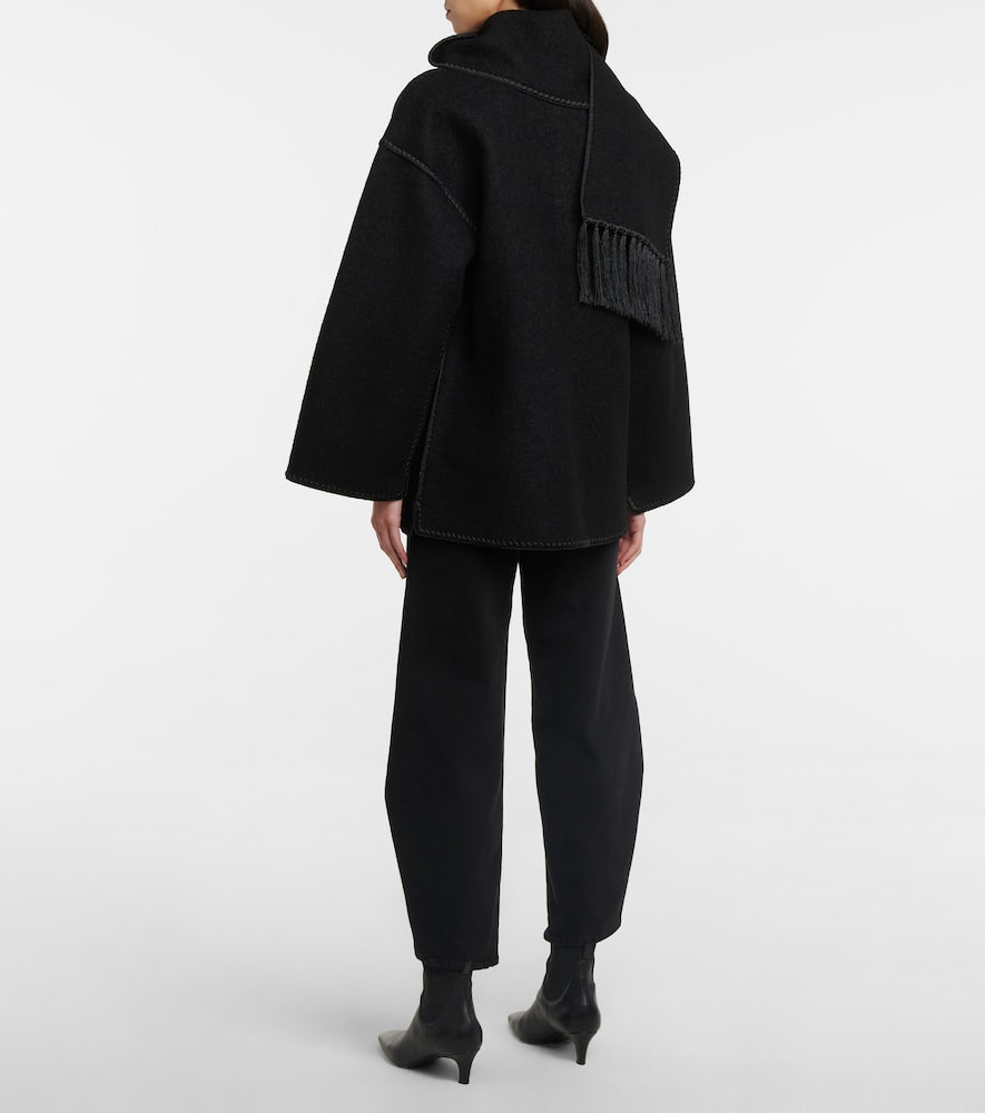 Toteme Embroidered wool-blend scarf jacket