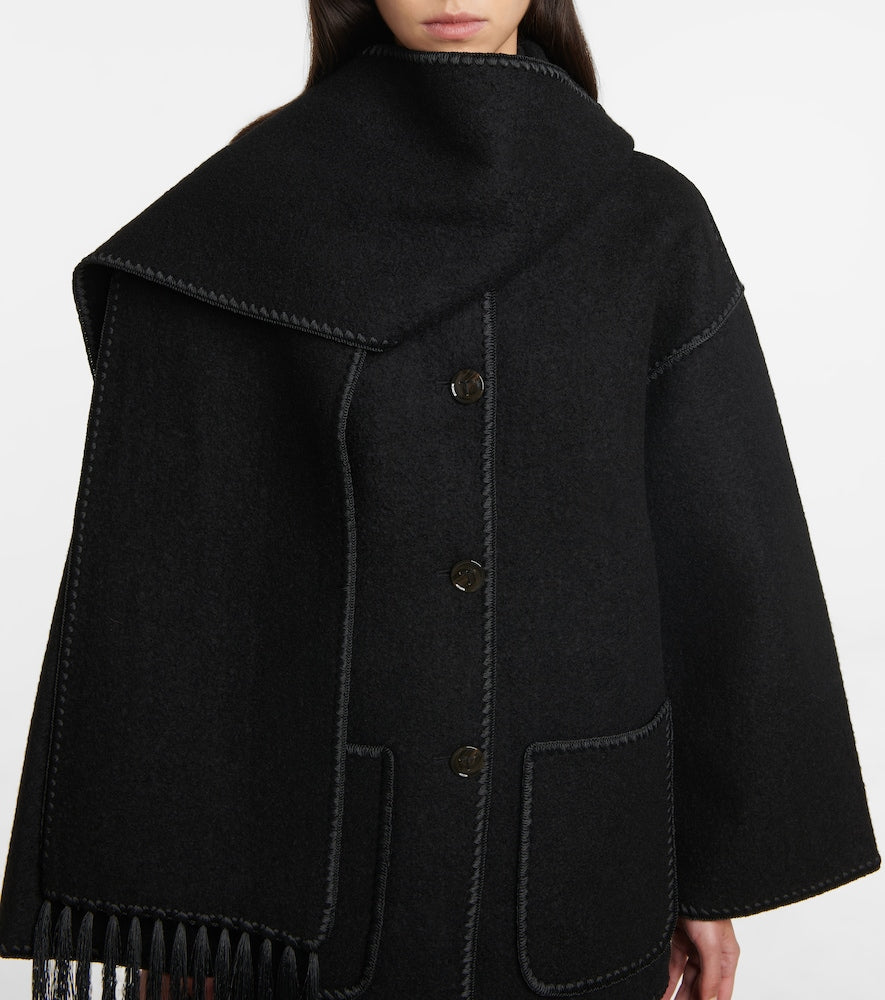 Toteme Embroidered wool-blend scarf jacket
