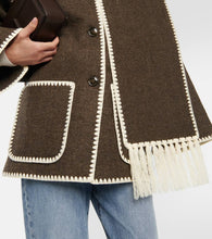 Toteme Embroidered wool-blend scarf jacket