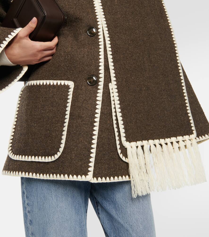 Toteme Embroidered wool-blend scarf jacket