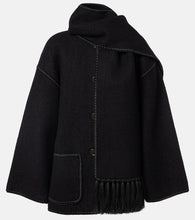 Toteme Embroidered wool-blend scarf jacket - 图腾刺绣羊毛混纺围巾外套