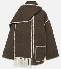 Toteme Embroidered wool-blend scarf jacket