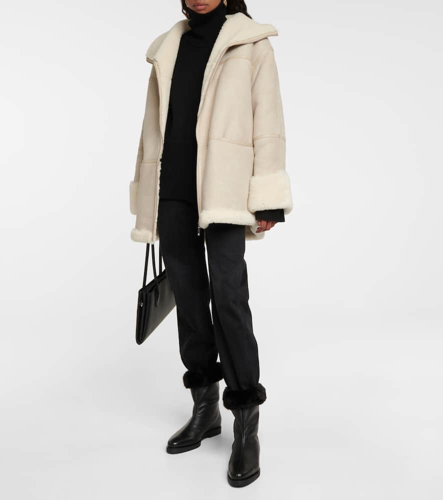Toteme Faux fur-lined leather ankle boots