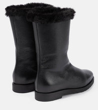 Toteme Faux fur-lined leather ankle boots