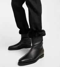 Toteme Faux fur-lined leather ankle boots