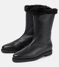 Toteme Faux fur-lined leather ankle boots