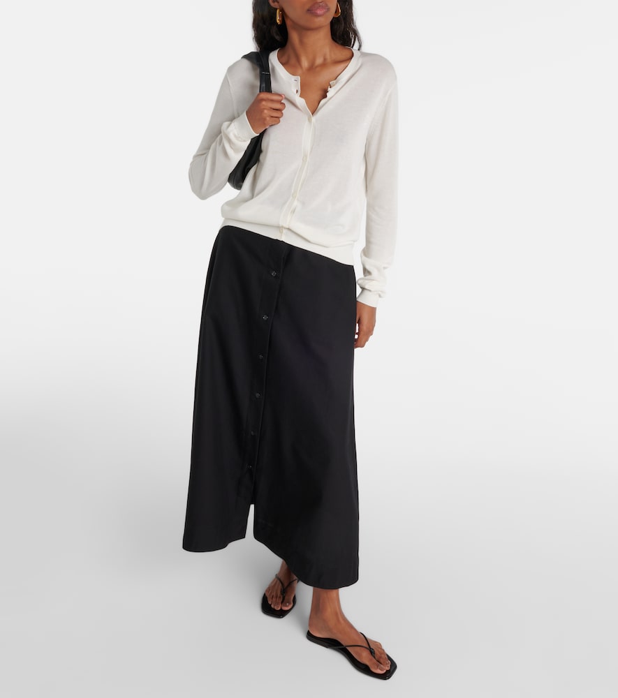 Toteme High-rise cotton maxi skirt