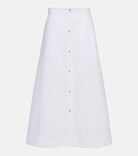 Toteme High-rise cotton maxi skirt - 图腾高腰棉质长裙