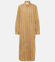 Toteme Jacquard striped cotton-blend shirt dress. Toteme提花条纹棉混纺衬衫裙