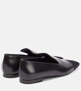 Toteme Leather and calf hair loafers