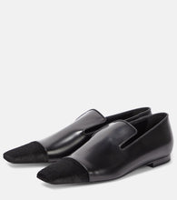 Toteme Leather and calf hair loafers