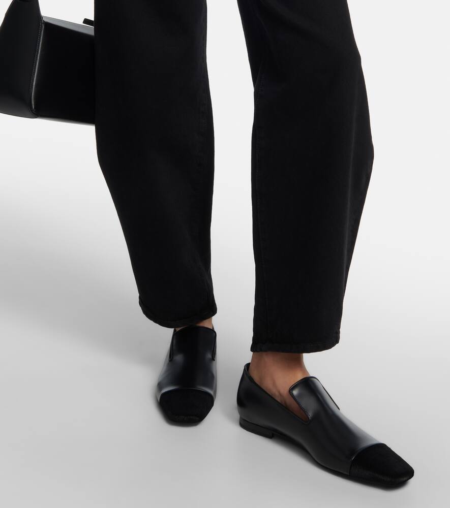 Toteme Leather and calf hair loafers