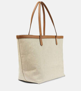Toteme Leather-trimmed canvas tote bag