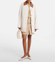 Toteme Leather-trimmed cotton jacket