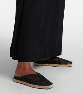 Toteme Leather-trimmed mesh espadrilles