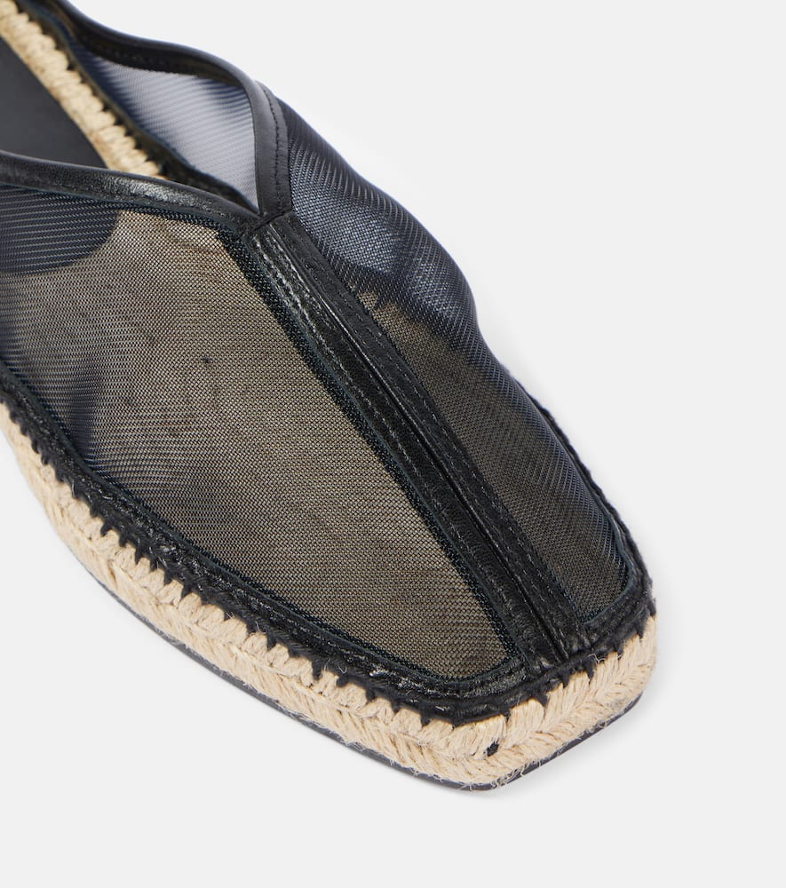 Toteme Leather-trimmed mesh espadrilles