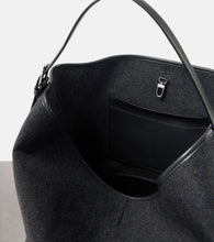 Toteme Leather-trimmed wool doubl√É¬© tote bag