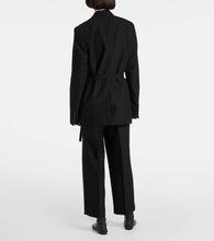 Toteme Satin-trimmed wrap blazer