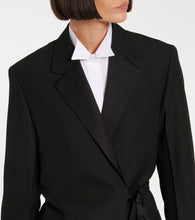 Toteme Satin-trimmed wrap blazer