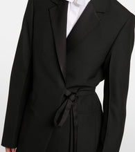 Toteme Satin-trimmed wrap blazer