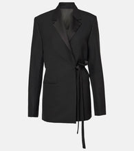 Toteme Satin-trimmed wrap blazer