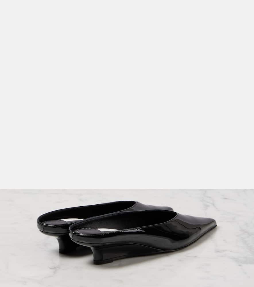 Toteme Sharp patent leather wedge mules