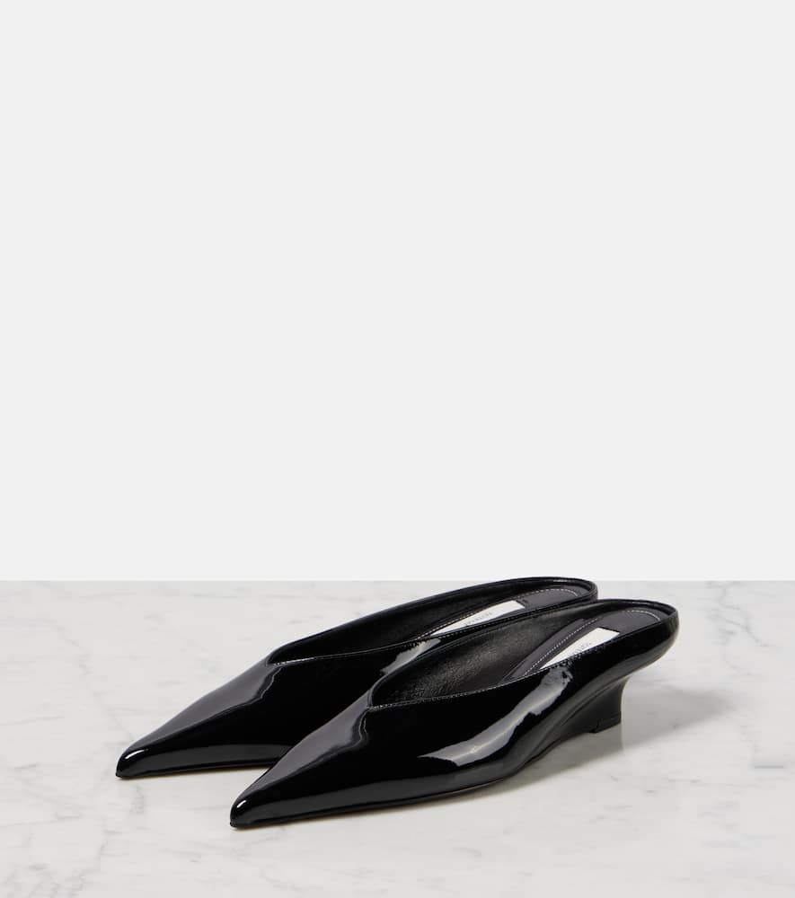Toteme Sharp patent leather wedge mules