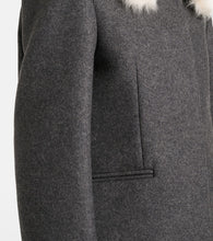 Toteme Shearling-trimmed wool-blend jacket