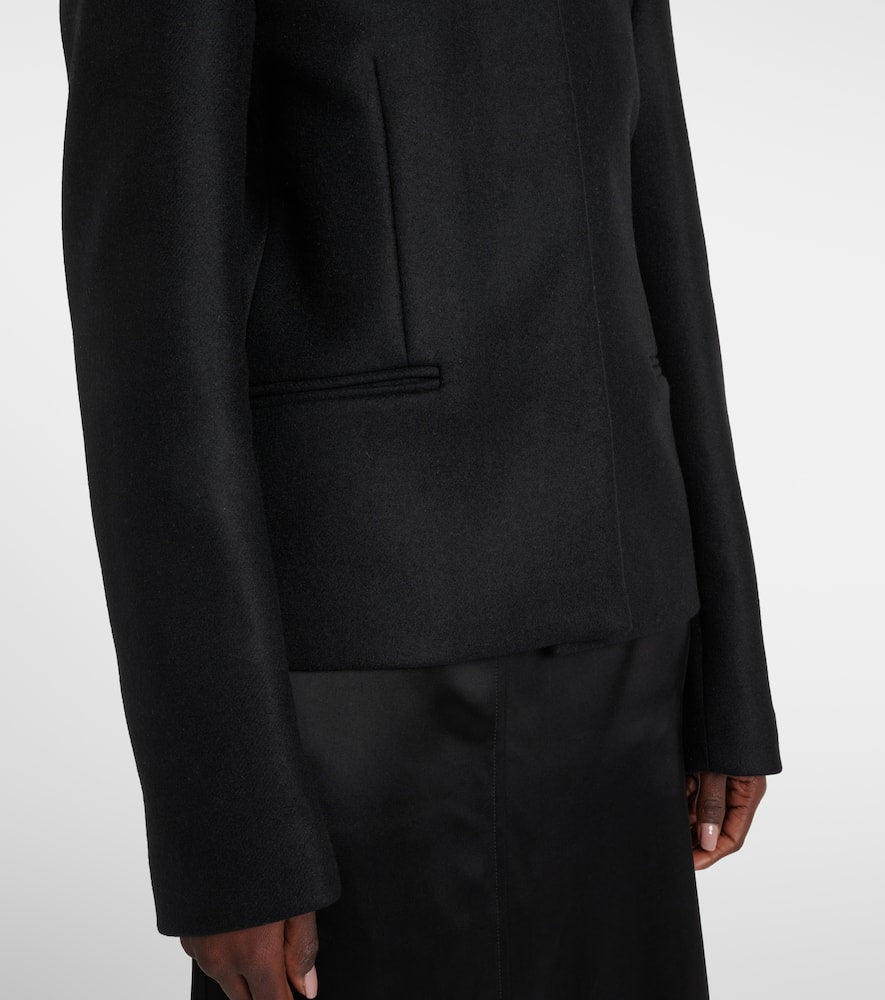 Toteme Shearling-trimmed wool-blend jacket