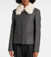 Toteme Shearling-trimmed wool-blend jacket