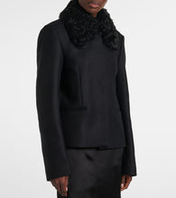 Toteme Shearling-trimmed wool-blend jacket