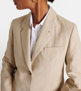 Toteme Single-breasted linen-blend blazer