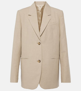 Toteme Single-breasted linen-blend blazer