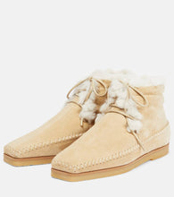 Toteme Suede and faux shearling ankle boots