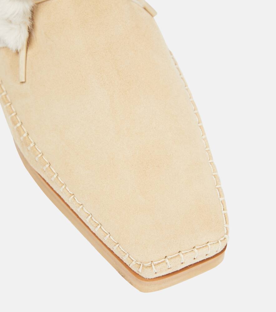 Toteme Suede and faux shearling ankle boots