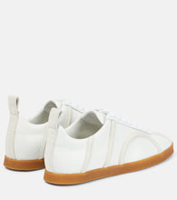 Toteme Suede-trimmed leather sneakers