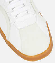 Toteme Suede-trimmed leather sneakers