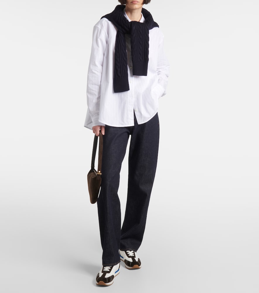 Toteme Suede-trimmed sneakers