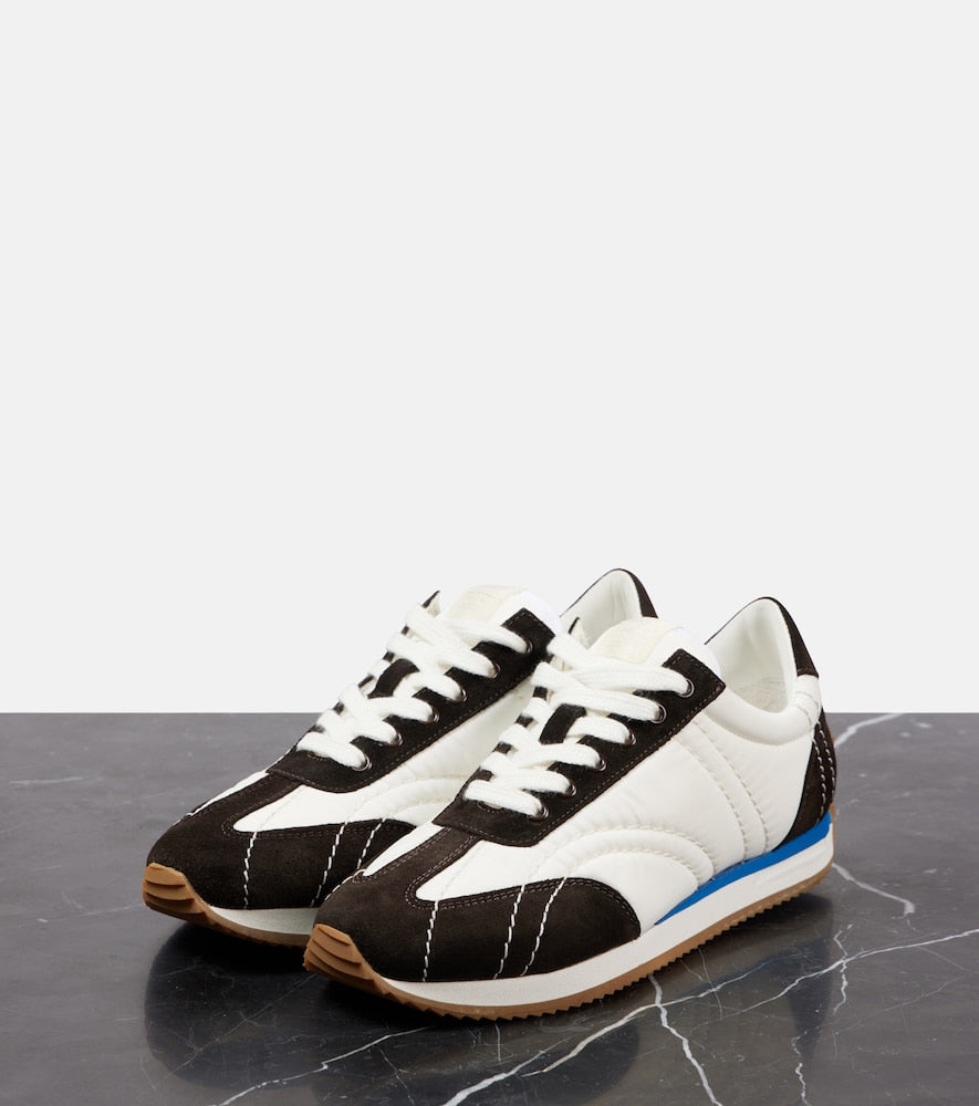 Toteme Suede-trimmed sneakers