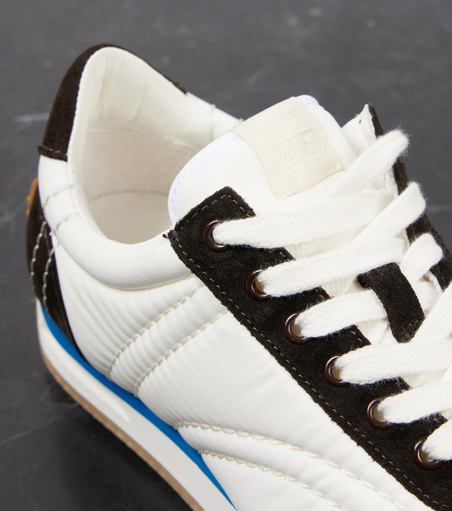 Toteme Suede-trimmed sneakers