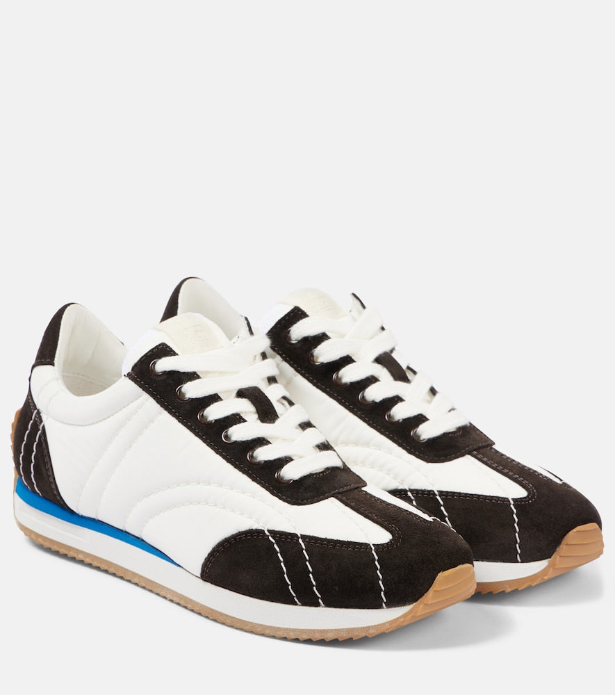 Toteme Suede-trimmed sneakers