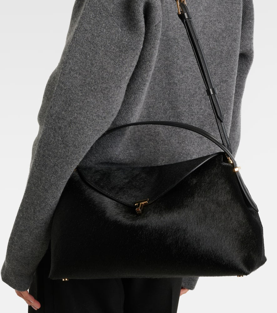 Toteme T-Lock calf hair tote bag