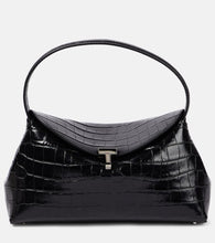 Toteme T-Lock croc-effect leather clutch. Shop Toteme Clutches for women now.