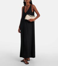 Toteme T-Lock leather-trimmed canvas clutch