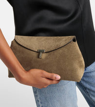 Toteme T-Lock suede clutch
