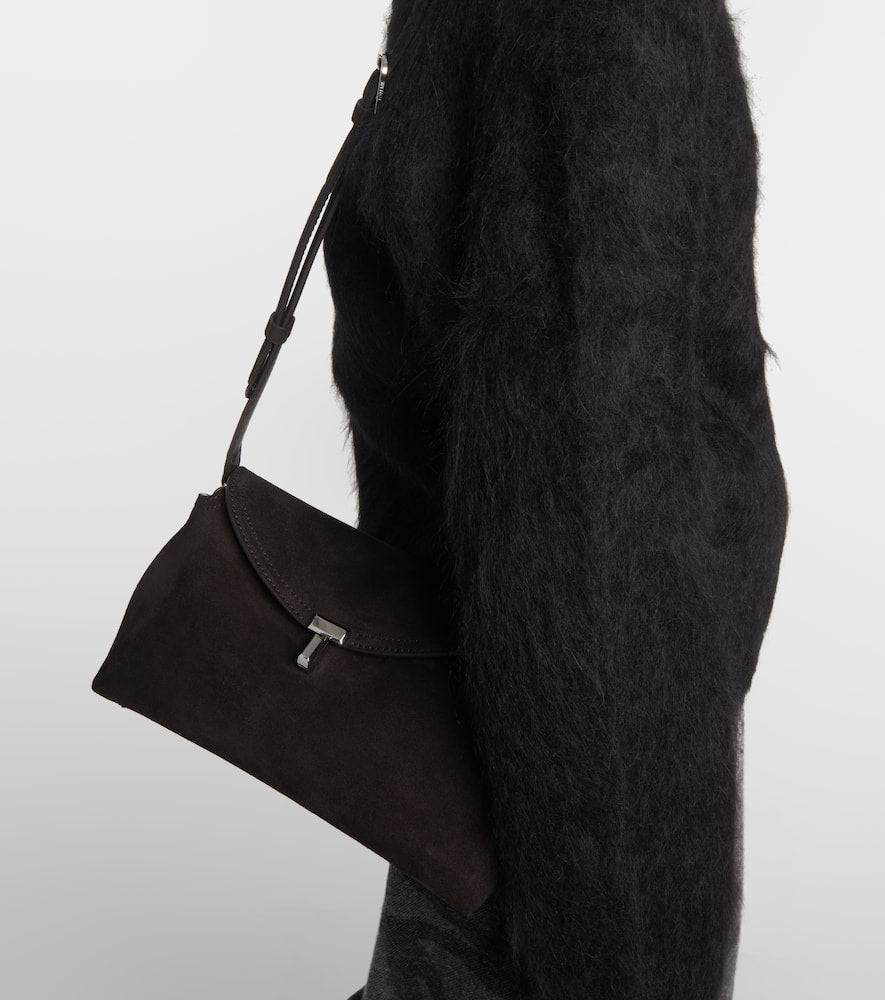 Toteme T-Lock suede clutch