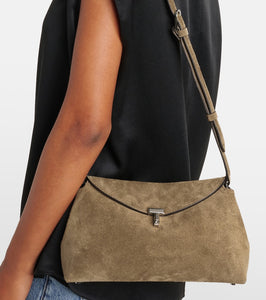 Toteme T-Lock suede clutch